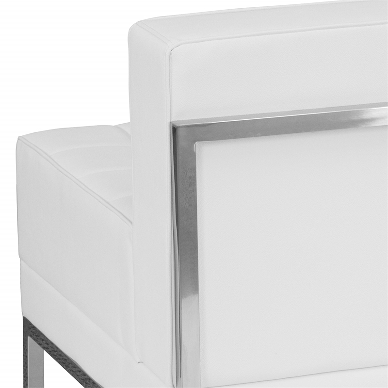 Scranton & Co Armless Leather Reception Chair in White