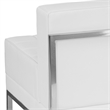 Scranton & Co Armless Leather Reception Chair in White
