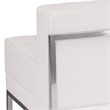 Scranton & Co Armless Leather Reception Chair in White