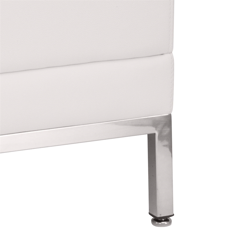 Scranton & Co Armless Leather Reception Chair in White