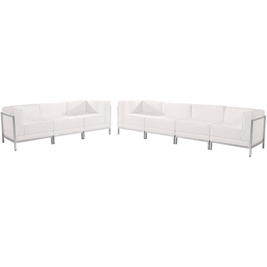 Scranton & Co 5 Piece Leather Reception Sofa Set in White