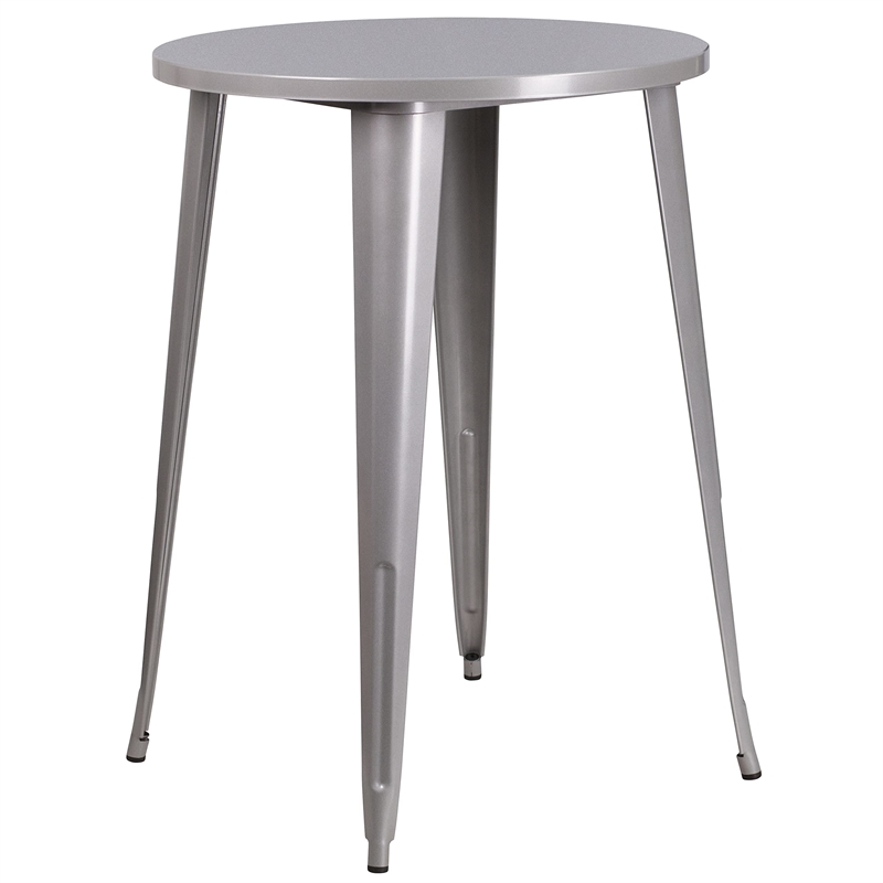 Scranton & Co Round Patio Bistro Set in Gray