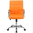 Scranton & Co Contemporary Vinyl Mid Back Swivel Office Chair in Orange