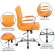Scranton & Co Contemporary Vinyl Mid Back Swivel Office Chair in Orange