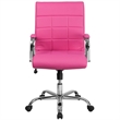 Scranton & Co Contemporary Vinyl Mid Back Swivel Office Chair in Pink