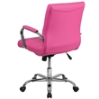 Scranton & Co Contemporary Vinyl Mid Back Swivel Office Chair in Pink