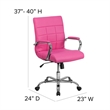 Scranton & Co Contemporary Vinyl Mid Back Swivel Office Chair in Pink