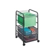 Scranton & Co Steel Black Mobile File Cart Rectangular Collapsible 27