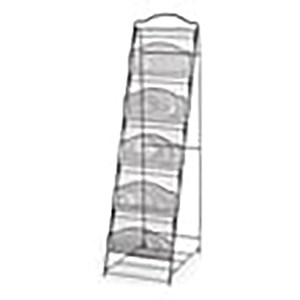 Scranton & Co 5-Pocket Steel Metal Floor Magazine Rack in Black