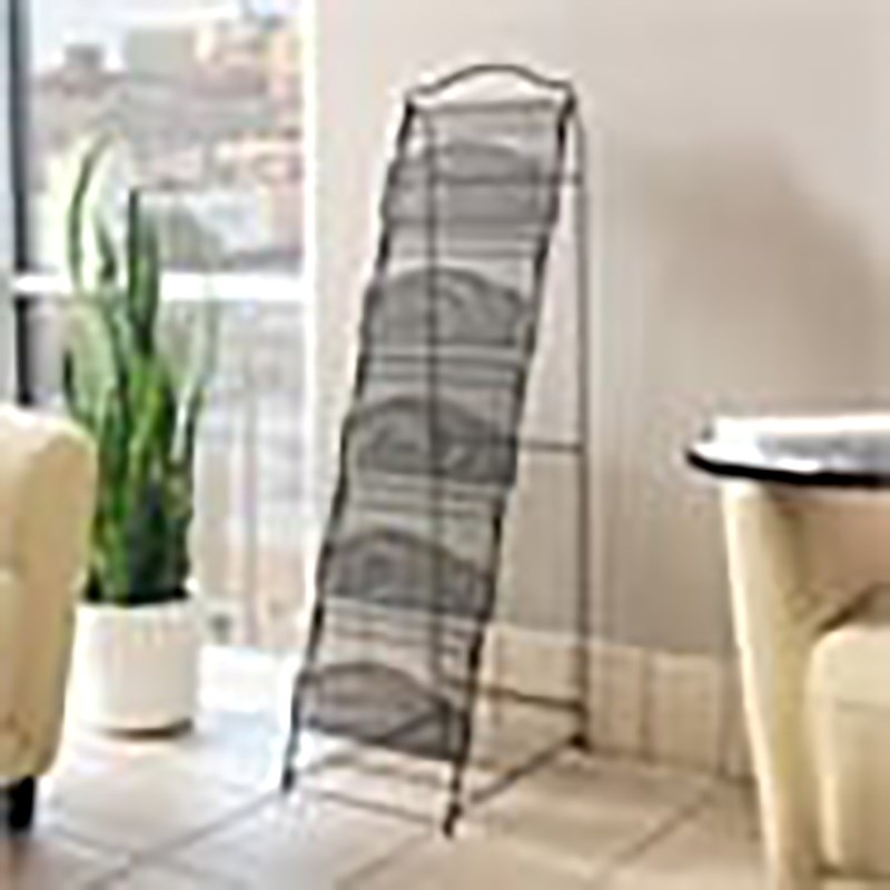 Scranton & Co 5-Pocket Steel Metal Floor Magazine Rack in Black