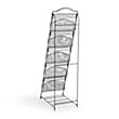 Scranton & Co 5-Pocket Steel Metal Floor Magazine Rack in Black