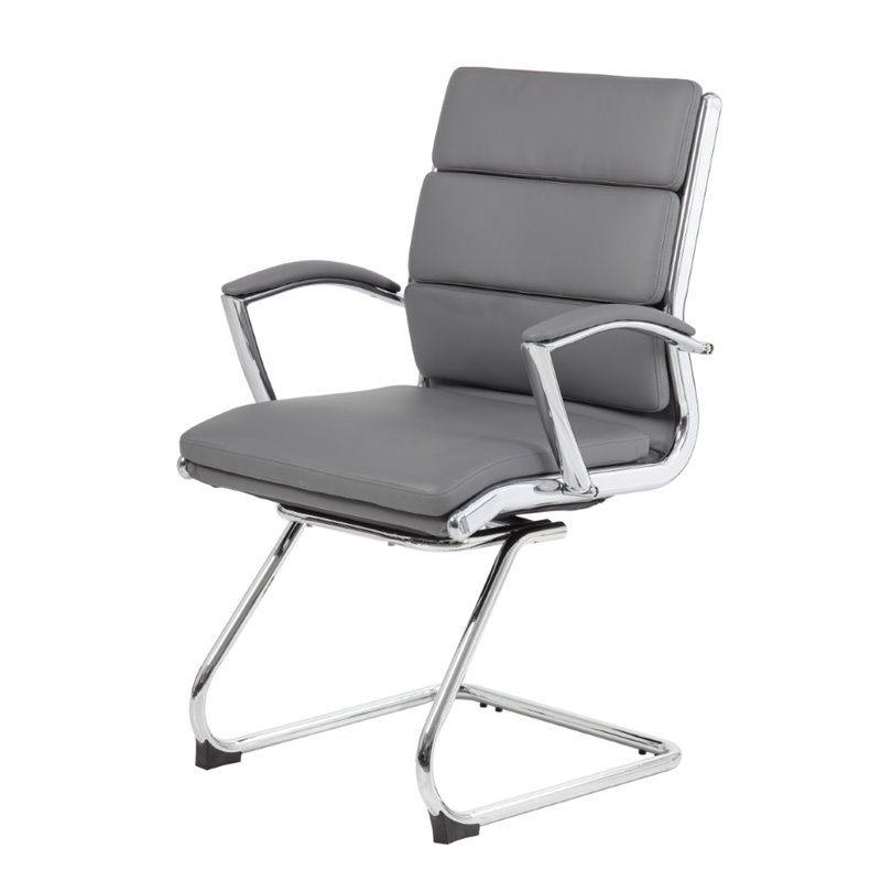 Scranton & Co Transitional Metal CaressoftPlus Guest Chair in Gray/Chrome