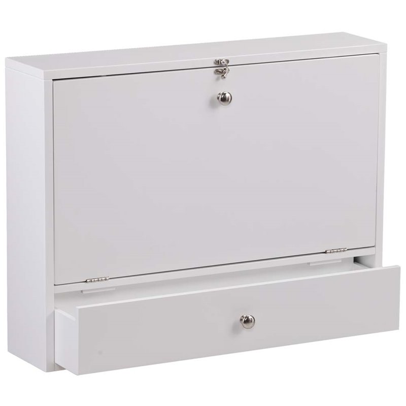 Scranton & Co Wall Mount Folding Floating Desk in White