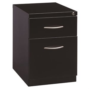 Scranton & Co 20&quot 2-Drawer Modern Metal Mobile Pedestal Filing Cabinet in Black