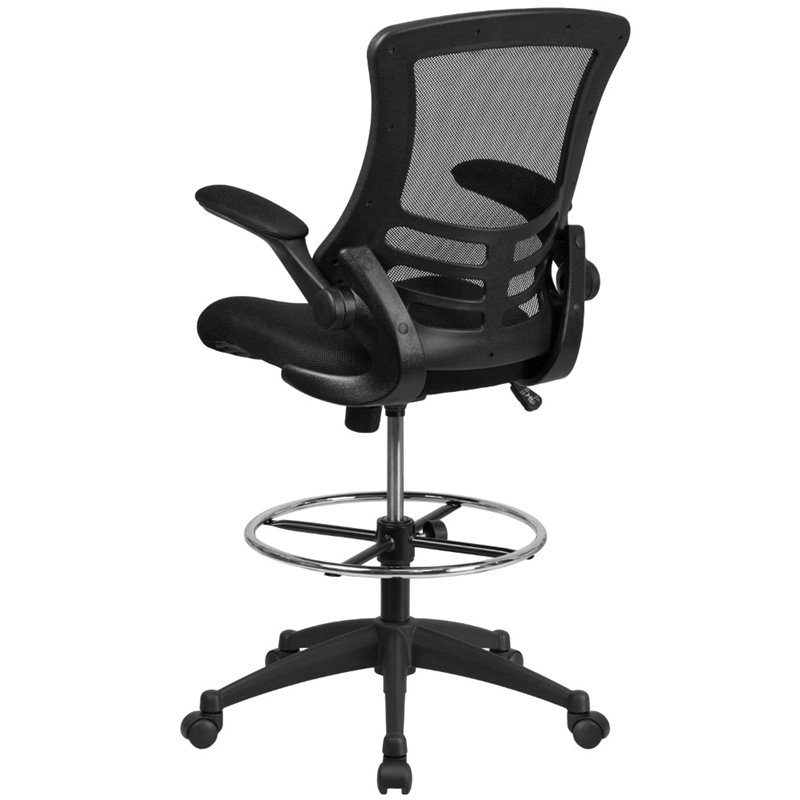 Scranton & Co Mid Back Mesh Drafting Chair in Black