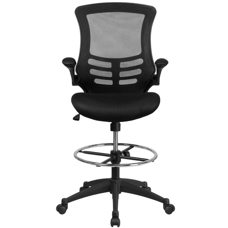 Scranton & Co Mid Back Mesh Drafting Chair in Black