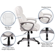 Scranton & Co Contemporary Faux Leather Mid-Back Executive Chair in White