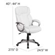 Scranton & Co Contemporary Faux Leather Mid-Back Executive Chair in White