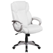 Scranton & Co Contemporary Faux Leather Mid-Back Executive Chair in White