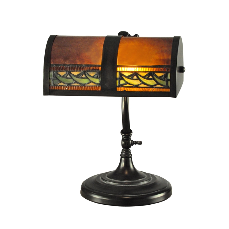 Scranton & Co Egyptian Banker Desk Lamp in Mica Bronze