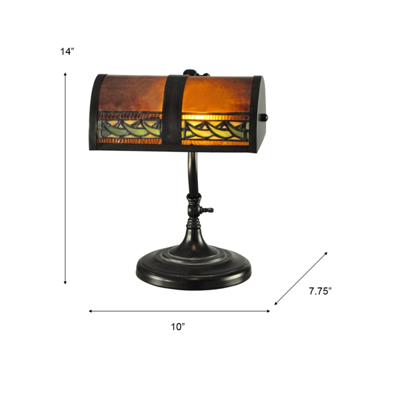 Scranton & Co Egyptian Banker Desk Lamp in Mica Bronze