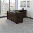 Scranton & Co Engineered Wood Mocha Cherry L Desk Rectangular 78