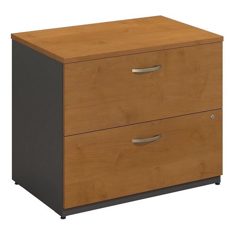 Scranton & Co Thermally Fused Laminate Natural Cherry File Cabinet Rectangular 2 Drawers 35.67