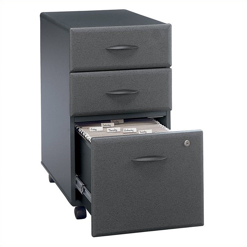 Scranton & Co Thermally Fused Laminate Slate Mobile File Cabinet Rectangular 27.87