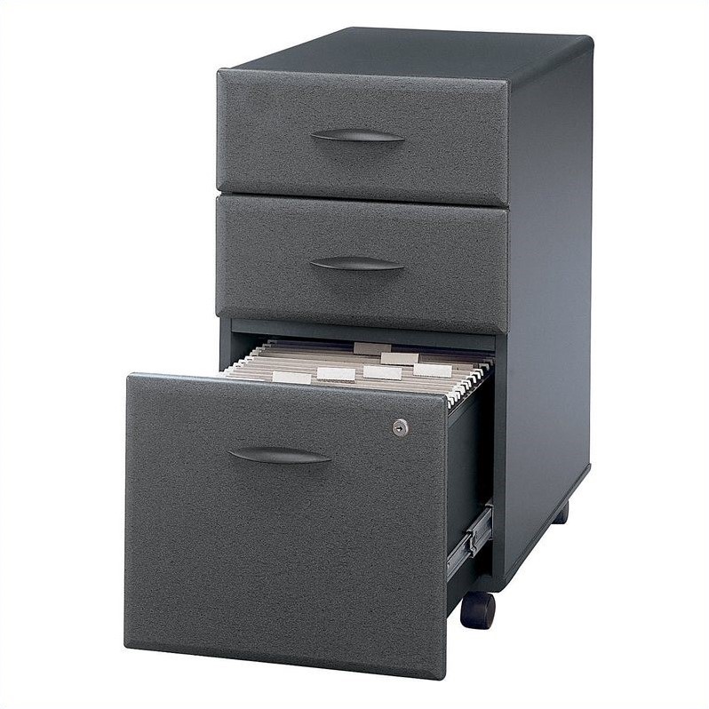 Scranton & Co Thermally Fused Laminate Slate Mobile File Cabinet Rectangular 27.87