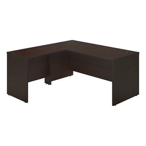 Scranton & Co 66&quotx30&quot Wood L-Shaped Computer Desk in Mocha Cherry