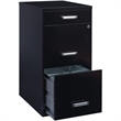 Scranton & Co 3-Drawer Modern Metal Filing Cabinet with Pencil-Drawer in Black