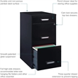 Scranton & Co 3-Drawer Modern Metal Filing Cabinet with Pencil-Drawer in Black