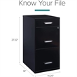 Scranton & Co 3-Drawer Modern Metal Filing Cabinet with Pencil-Drawer in Black