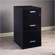 Scranton & Co 3-Drawer Modern Metal Filing Cabinet with Pencil-Drawer in Black