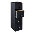 Scranton & Co Metal Black Filing Cabinet Vertical 4-Drawer 18