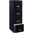 Scranton & Co Metal Black Filing Cabinet Vertical 4-Drawer 18