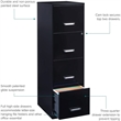 Scranton & Co Metal Black Filing Cabinet Vertical 4-Drawer 18