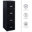 Scranton & Co Metal Black Filing Cabinet Vertical 4-Drawer 18