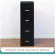 Scranton & Co Metal Black Filing Cabinet Vertical 4-Drawer 18