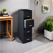 Scranton & Co Metal Black Filing Cabinet Vertical 4-Drawer 18