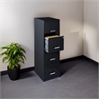Scranton & Co Metal Black Filing Cabinet Vertical 4-Drawer 18
