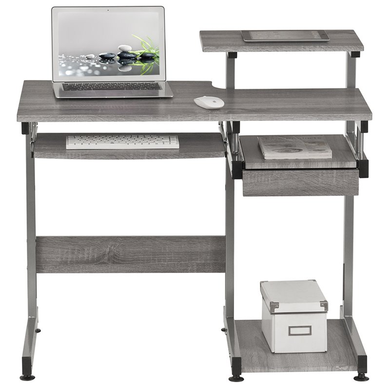 Scranton & Co Contemporary Engineered Wood Computer Desk in Gray