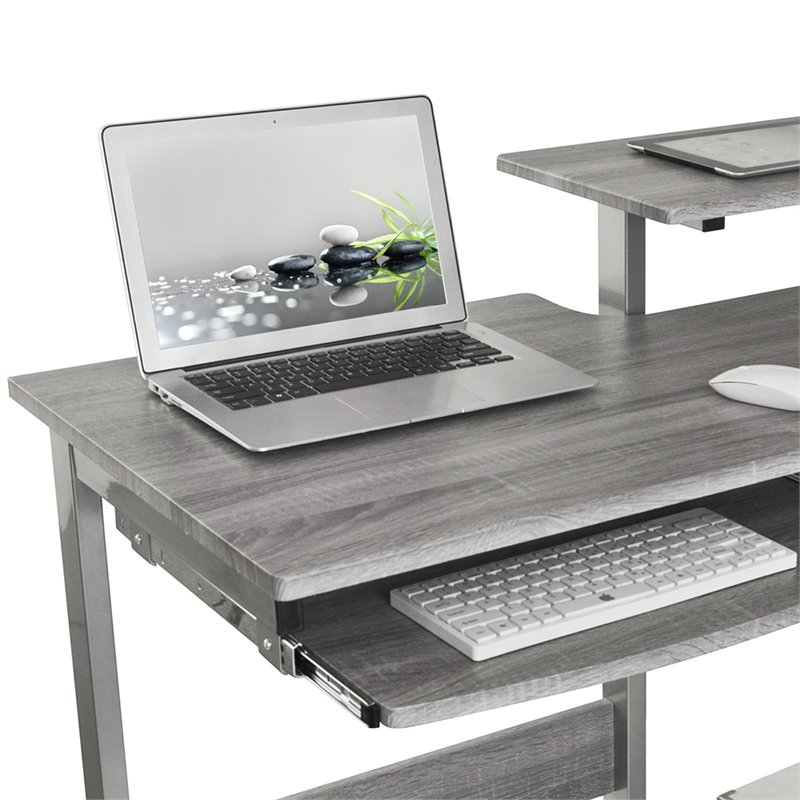 Scranton & Co Contemporary Engineered Wood Computer Desk in Gray