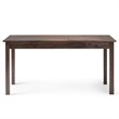 Scranton & Co Solid Acacia Wood Distressed Charcoal Brown Computer Desk Rectangular USB Power Outlet 60
