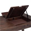 Scranton & Co Solid Acacia Wood Distressed Charcoal Brown Computer Desk Rectangular USB Power Outlet 60