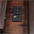 Scranton & Co Solid Acacia Wood Distressed Charcoal Brown Computer Desk Rectangular USB Power Outlet 60