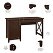 Scranton & Co Wood Bing Cherry Computer Desk Rectangular Storage Cabinet 54