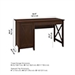 Scranton & Co Wood Bing Cherry Computer Desk Rectangular Storage Cabinet 54