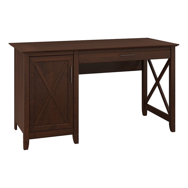 Scranton & Co Wood Bing Cherry Computer Desk Rectangular Storage Cabinet 54
