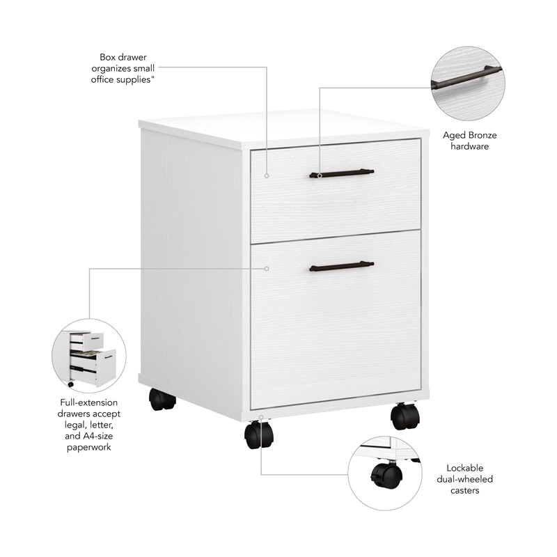 Scranton & Co 2 Drawers Contemporary Wood Mobile File Cabinet in Oak